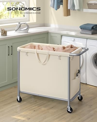 SONGMICS Laundry Basket with Wheels, 1-Section, 47.6 Gallons (180 L) - Image 2