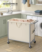 SONGMICS Laundry Basket with Wheels, 1-Section, 47.6 Gallons (180 L) - Image 2