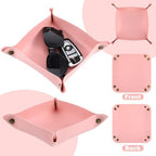 20 Pcs PU Leather Jewelry Valet Tray for Women and Man Portable Catchall Travel Storage Dish Plate Key Tray For Entryway Desk Organizer for Phone, Keys, Glasses, Wallet, Earphone, Watch, Coin - Image 5