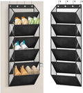 AOODA Clear Over The Door Shoe Organizer Storage Holds 12 Pairs, Narrow Door Hanging Shoe Rack for Closet, Deep Pockets Shoe Holder Hanger for Sneakers, Boots (Black) by AOODA