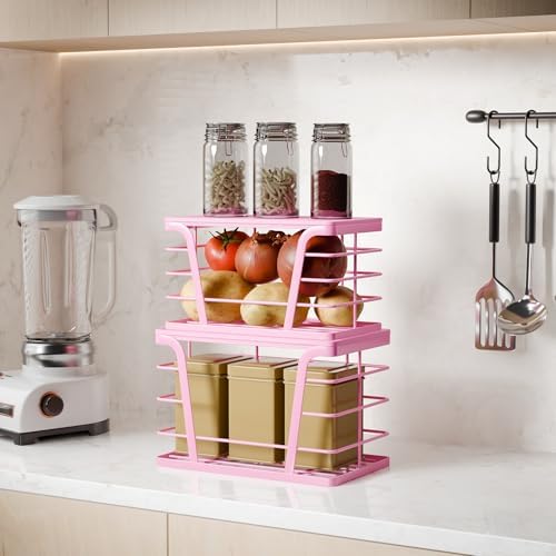 TIDIIABODE 2 Pack Pink Trash Bag Holder - Stackable Garbage Bag Dispenser with Bamboo Top, Kitchen Accessories & Decor, Wall Mount Storage for Kitchen, Home, Bathroom Decor & Gifts - Image 5
