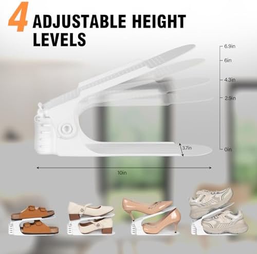 TOPNEW 20 Pack Shoe Slots Organizer Shoe Stacker Space Saver 50% (White) - Image 4