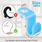 100 PCS Hanger Connector Hooks, Hangers Space Saving, Hanger Clips for Plastic Hangers(5 Color) - Image 2