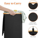 Lifewit 150L Laundry Basket with Lid, Clothes Hampers with Bamboo Handles and 2 Removable Bags, Large Foldable Laundry Hamper for Bedroom, Bathroom, Dorm, Black - Image 6