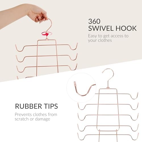 ZEDODIER 3 Pack Tank Top Hanger, Bra Organizer for Closet, Space Saving | 48 Hooks Total, Sturdy Metal, 360° Rotating, Foldable Design, Hanging Closet Organizers and Storage for Apartments and Dorms - Image 6