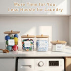 POLRAI 4 Pack Laundry Pod Containers and Dryer Sheet Holder, Laundry Room Organization Storage Containers with Lids and Labels for Detergent Pods Dry Sheet Organizing - Image 5