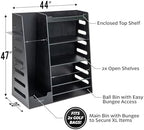 GoSports Premium Wooden Sports Equipment Organizer with Storage Hooks - Golf Bag Rack and Multi-Sport Ball Bin for Garage - Image 5