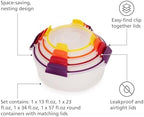Joseph Joseph Nest Lock 8-piece Plastic BPA Free Round Food Storage Container Set with Lockable Airtight Leakproof Lids - Multicolor - Image 4