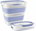 Collapsible Plastic Laundry Basket Hamper with Handles, Foldable Pop Up Storage Container Organizer for Washing Storage, Blue by Unknown