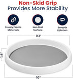 Oizeir Lazy Susan Organizer Set of 4, 10 Inch Non-Skid Turntable for Cabinet, Pantry, Kitchen, Countertop, Fridge, Bathroom – Durable Plastic Rotating Storage Tray, White - Image 3