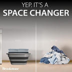 BROOKSTONE Collapsible Laundry Basket Set, Modern Extra Large Collapsible Basket Set, Comfort Non-Slip Grip Handles, Minimalist Space Saving Design, Portable Pop-Up Hamper, BPA FREE, Dark Grey, 2 PACK - Image 4