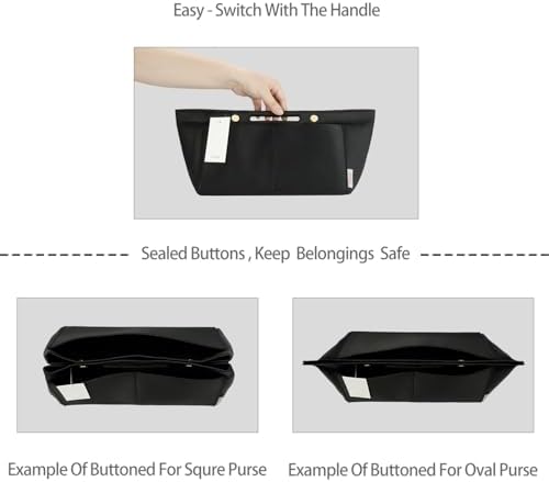 ZTUJO Purse Organizer Insert For Handbag & Tote Shaper,Tote Bag Organizer Insert For Speedy Neverful, 6 Sizes(Slender Large,Silky Black) - Image 2