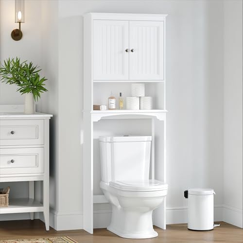 Spirich Over The Toilet Storage Cabinet with Doors, Bathroom Organizer by SpirichLLC