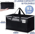 StorageRight Moving Bags, Moving Boxes, 93L 8-Pack Sotrage Bags Totes,Black - Image 2
