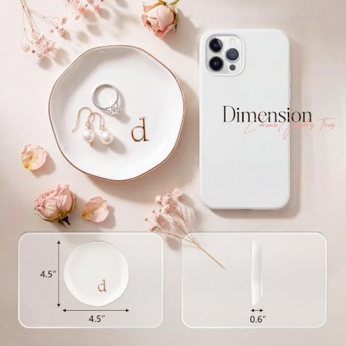 Ceramic Jewelry Tray, White Initial D Personalized Jewelry Dish - Image 2