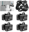 3-H Broom Holder Wall Mount 4 Pack, Stainless Steel Mop Hanger with Screws by 3-H