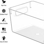 Clear Plastic Storage Bins, Pantry Organizers and Storage Containers Fridge Organizer Bins for Organizing Kitchen Cabinet Organizer Bin Bathroom Freezer Refrigerator Organization - Image 5
