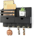 Rebee Vision Key Holder Wall Mount with 6 Key Hooks for Home Decor, Black by REBEEVISION