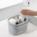 Plastic Portable Shower Caddy Basket, Storage Organizer with Handle, Gray - Image 2
