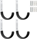 GeeWatom Heavy Duty Steel Garage Hooks,Garage Storage Utility Hooks,Heavy Duty Garage Tool Organizer,Steel Wall Mount Hooks, Hose Hanger, Small Garden U Hooks (Black 4 Pack) by GeeWatom