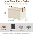 StorageWorks Closet Storage Bins, Shelves Baskets, Beige, 2-Pack - Image 6