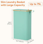 Lifewit 75L Slim Laundry Hamper with Lid and Removable Bag, Sage Green - Image 3