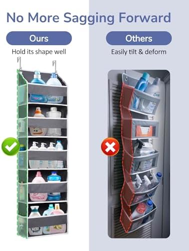 ULG 1 Pack Compact Size Over Door Organizer Slim Door Storage for Small-Sized Doors, 5 Shelves, Dark Gray - Image 6