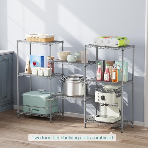SINGAYE 4 Metal Shelves Wire Shelving Storage Shelf Adjustable Unit Pantry - Image 4