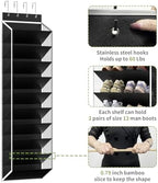KEEPJOY 10 Tiers Mesh Over Door Shoe Organizer Storage, Hanging Shoe Holder for Door with Large Deep Pockets, Fit 20-30 Pairs Shoe Rack for Sneakers, Boots(Black) - Image 6
