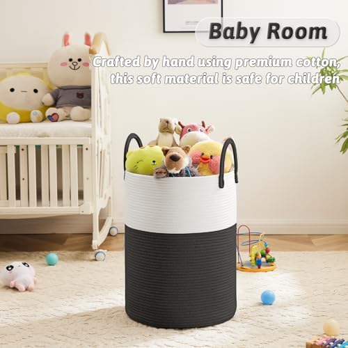 Artfeel Laundry Basket,Woven Cotton Rope Laundry Hamper,60L for Decorative Storage of Dirty Clothes,Toys and Blankets in Bathroom,Baby Room and Living Room - Image 3