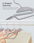 SONGMICS 50 Pack Coat Hangers, Heavy-Duty Plastic Hangers, U-Shaped Opening - Image 3