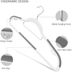 60 Pack Heavy Duty Plastic Hangers, Non Slip Clothes Hangers with Rubber Pads and 360° Hook - Thin Space Saving Hanger, Closet Organizer for Shirt, Pants, Suit, Skirt,Coat - Gray - Image 4