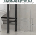 GloTika 4-Tier Over The Toilet Storage, Anti-Tilt, 69.3" H, Black Brown - Image 4