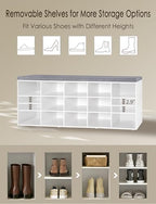 DINZI LVJ Shoe Storage Bench with Cushion, 15-Cubby Shoe Rack with Seat - Image 5