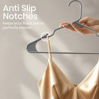 Utopia Home Plastic Hangers 20 Pack – Space Saving Clothes Hanger Grey | Durable & strong | Closet organizer & storage | Ideal for apartments, dorms & stocking stuffers - Image 3
