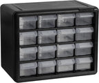 Akro-Mils 16-Drawer Plastic Storage Cabinet, 10.5"W x 6.5"D x 8.5"H, Black by Akro-Mils
