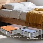 combocube 4 Pack Under Bed Storage Containers, Stackable Closet Organizers and Storage Bins with Sturdy Support, Foldable Underbed Clothes Storage Box for Blanket, Comforter, Sweater, Pillows, Shoes - Image 6