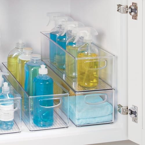 iDesign Plastic Stackable Pantry Bin with Handles, Set of 4, Clear - Image 6
