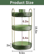 Asayuee 360 Rotating Makeup Organizer,3 Tier Large Capacity Make Up Organizers and Storage,Skincare Perfume Vanity Organizers,Bathroom Cosmetics Storage Organizer Countertop (Green) - Image 5