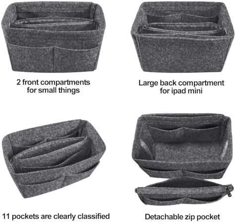OMYSTYLE Purse Organizer Insert, Felt Tote Bag Organizer Insert with 5 Sizes, Handbag Dividers for Inside Purse, Compatible with Longchamp, Neverful, Speedy and More - Image 5