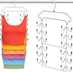Tank Top Hanger,6 Tier Double Space Saving Bra Hangers, Closet Organizers and Storage,Dorm Room Essentials for Girls,Hanging Closet Organizer for Camisoles Sports Bras Strappy Dress Swimsuits Ties by Biorshar