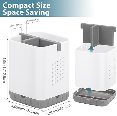Boperzi Toothbrush Holders for Bathrooms, Detachable Electric Toothbrush Holder, Kids Toothbrush Holder Drainage, 3 slot Toothbrush and Toothpaste Holder Storage Caddy, Toothbrush Organizer White/Grey - Image 6