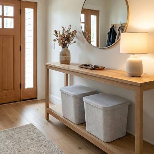 Welaxy Hide Storage Felt Bin Oatmeal Shelf Basket Cubic Container Closet - Image 5