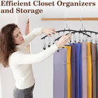 2 Pack Legging Organizer for Closet 360° Swivel, Metal Gym Clothes Organizer w/20 Clips Holds 20 Leggings, Hangers Space Saving, Closet Organizers and Storage, Dorm Room Organization Essentials, Black - Image 6
