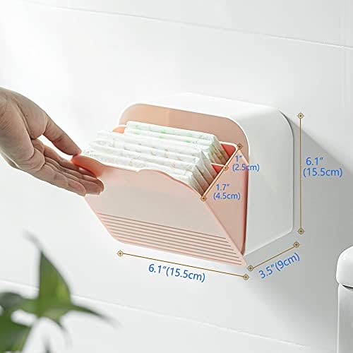 Poeland Wall Mounted Storage Box Small Item Organizer Sanitary Napkins Holder - Image 6