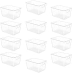 YIHONG 12 Pack Clear Storage Bins, Pantry Organizer Bins with Handle, Large by YIHONG