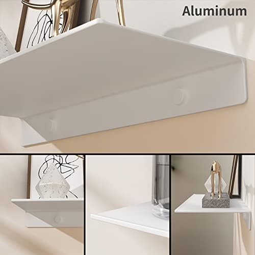 Danpoo 16 inch White Metal Floating Shelves for Wall Organizer & Storage, Display Shelves for Bathroom, Living Room, Kitchen, Bedroom(2-Pack) - Image 6