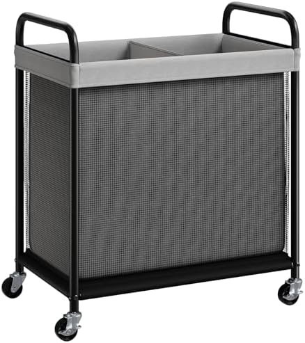 ELYKEN Laundry Hamper 2 Section, 100L Rolling Laundry Sorter with Wheels by ELYKEN