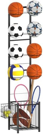 CADUKE Basketball Ball Storage Rack with 2 Baskets, Indoor/Outdoor by CADUKE