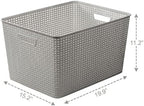 BINO | Plastic Storage Baskets, 45 Liter - 2 Pack, Natural Grey | THE WOVEN COLLECTION | Storage Basket for Shelves | Woven Storage Baskets for Organizing Bins | Pantry Shelf Organizer | Container Bin - Image 2